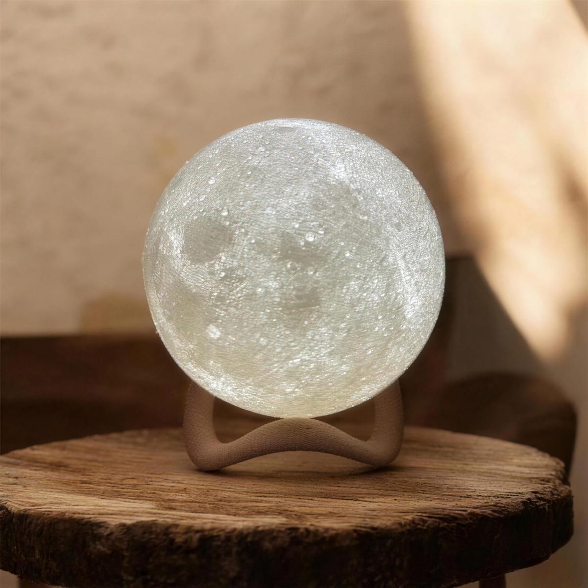 Moon Lamp on its stand in daylight